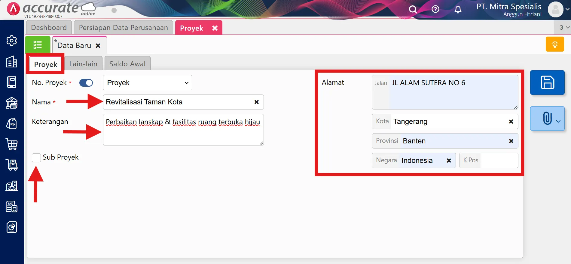 13 Cara menambahkan data departemen dan proyek